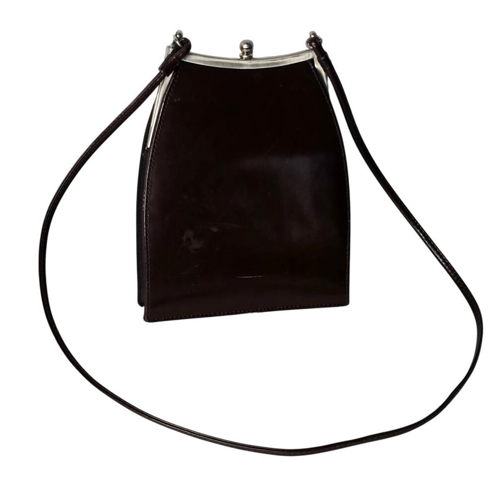 Vintage Enzo Angiolini Brown Leather Shoulder Purse Classic